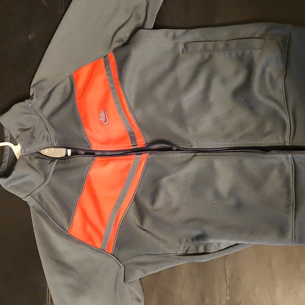 Nike Grey and Red Track Jacket SZ Medium
